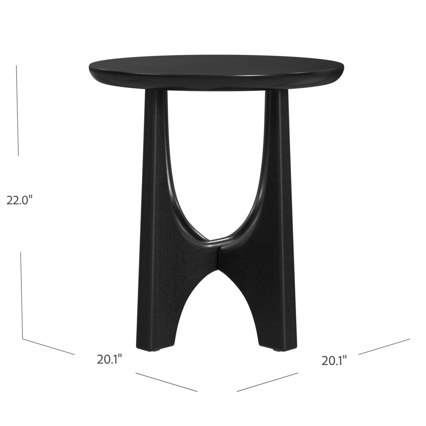 Dunnigan Round End Table - Dimensional
