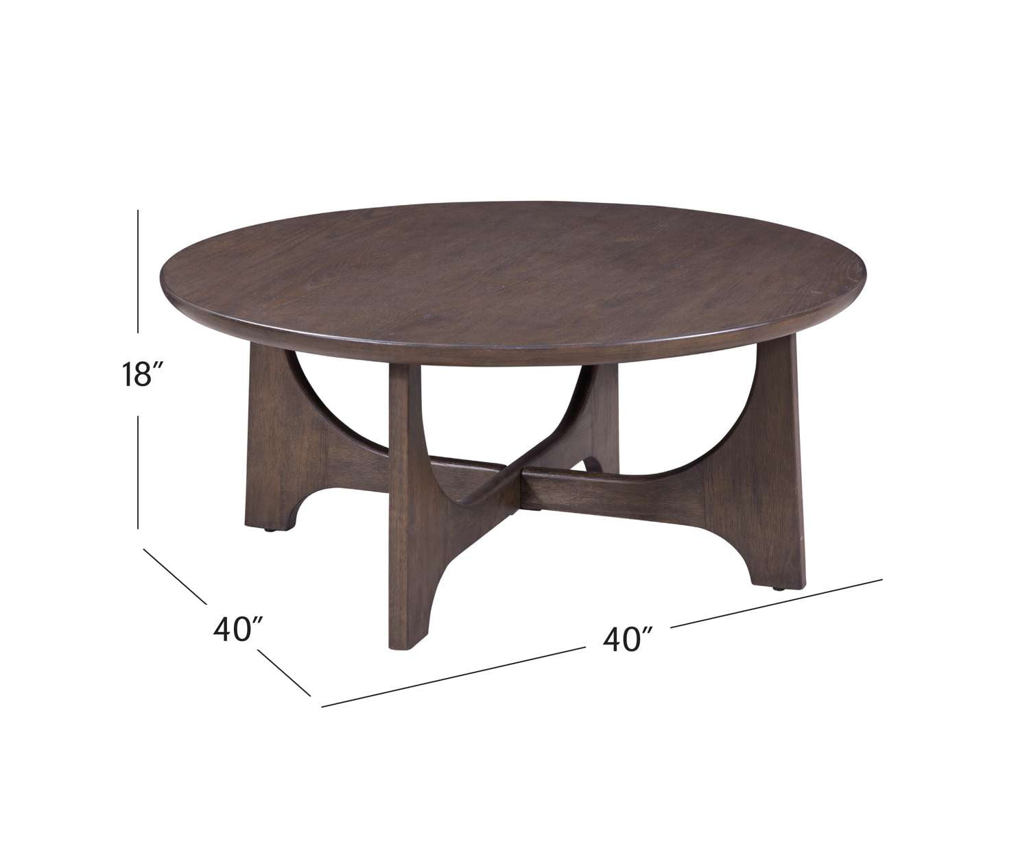 Dunnigan Brown Oak Coffee Table - Dimensional