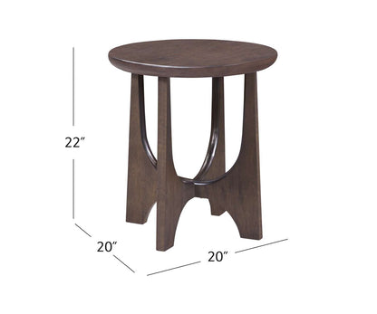 Dunnigan Brown Oak End Table - Dimensional