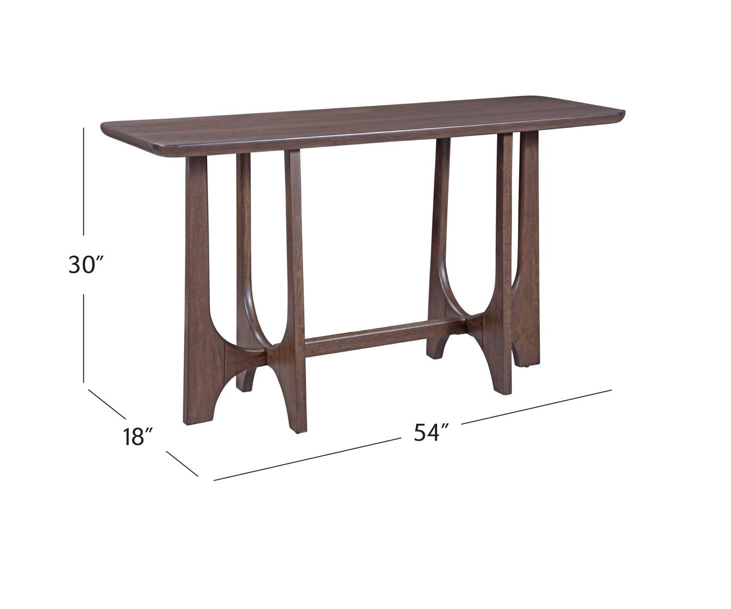 Dunnigan Brown Oak Console - Dimensional