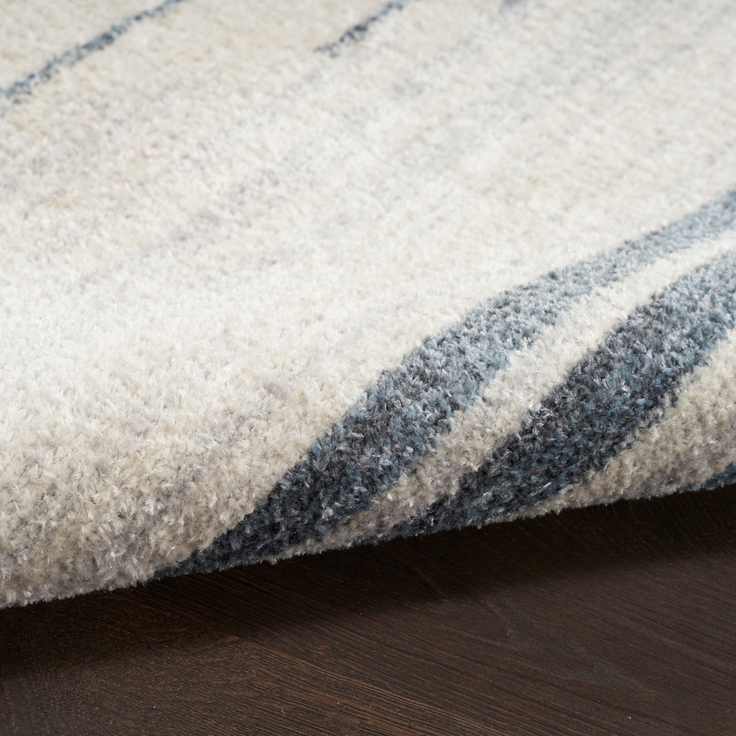 Nourison Astra Ivory & Blue Pet Friendly Machine Washable Rug - Texture
