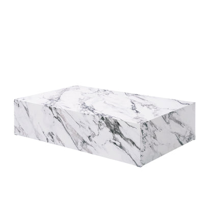 White Faux Marble Block Coffee Table image 3