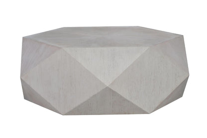 Gray Wood Hexagon Distressed Block Coffee Table image 2