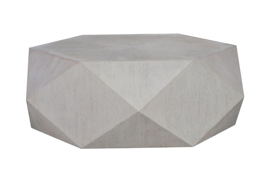 Gray Wood Hexagon Distressed Block Coffee Table image 2