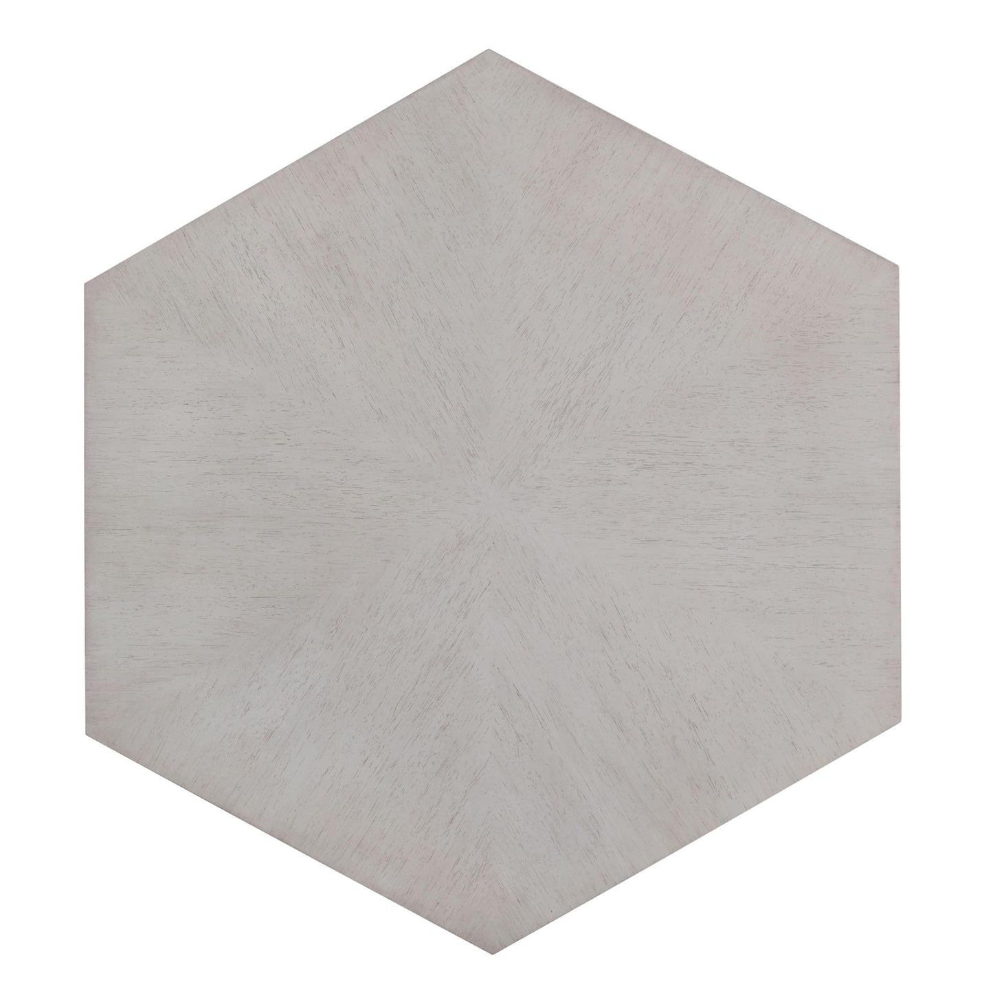 Gray Wood Hexagon Distressed Block Coffee Table image 3