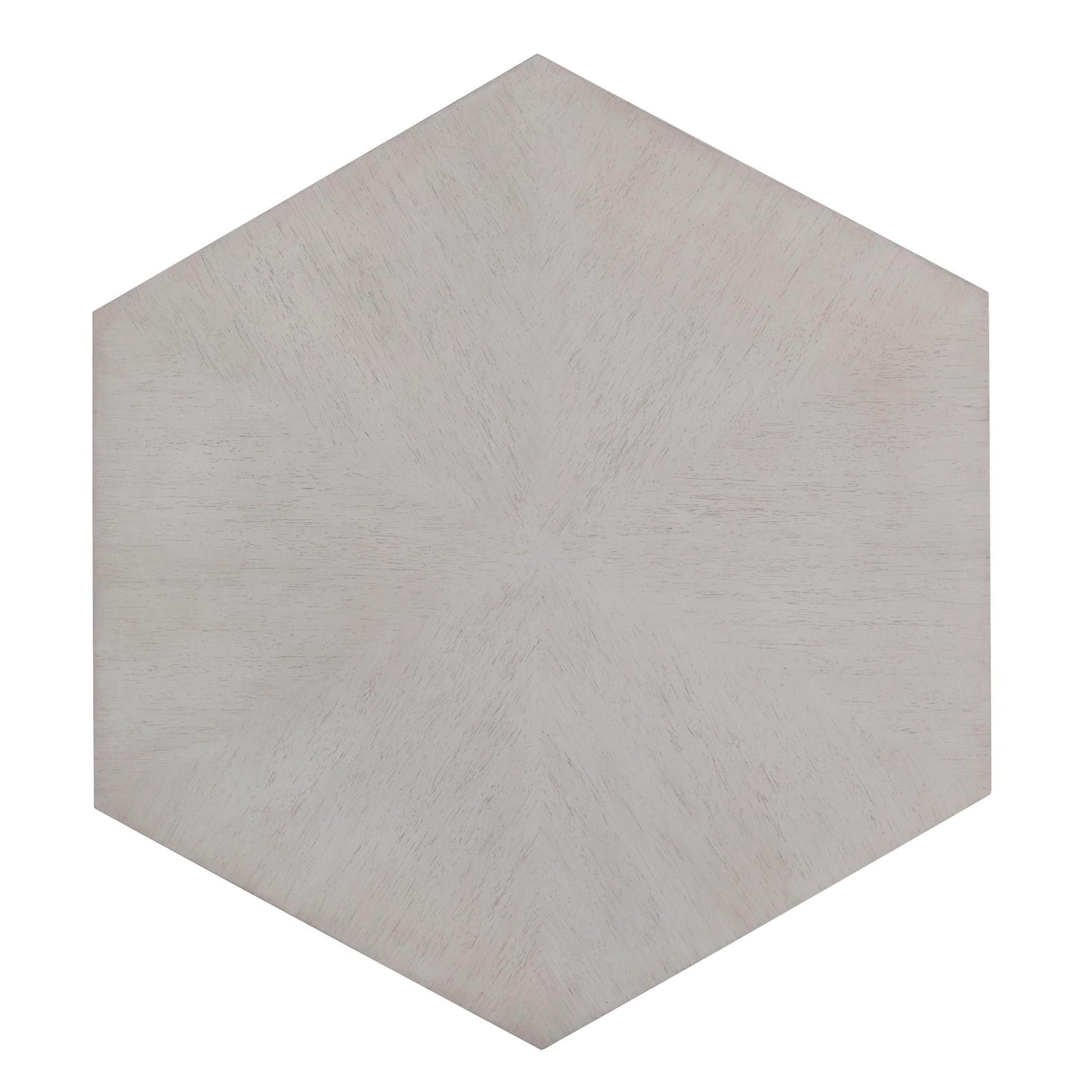 Gray Wood Hexagon Distressed Block Coffee Table image 3