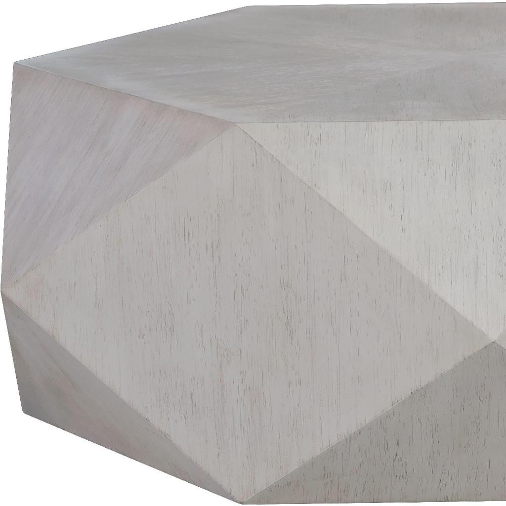 Gray Wood Hexagon Distressed Block Coffee Table image 4