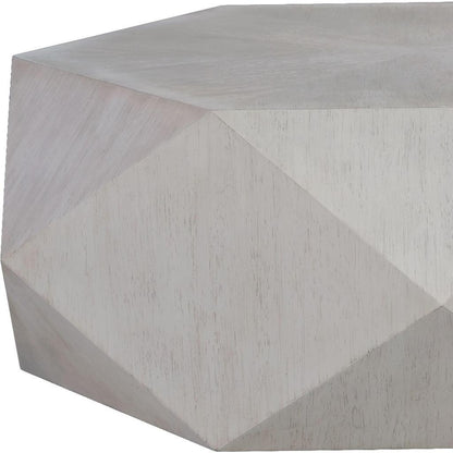 Gray Wood Hexagon Distressed Block Coffee Table image 4