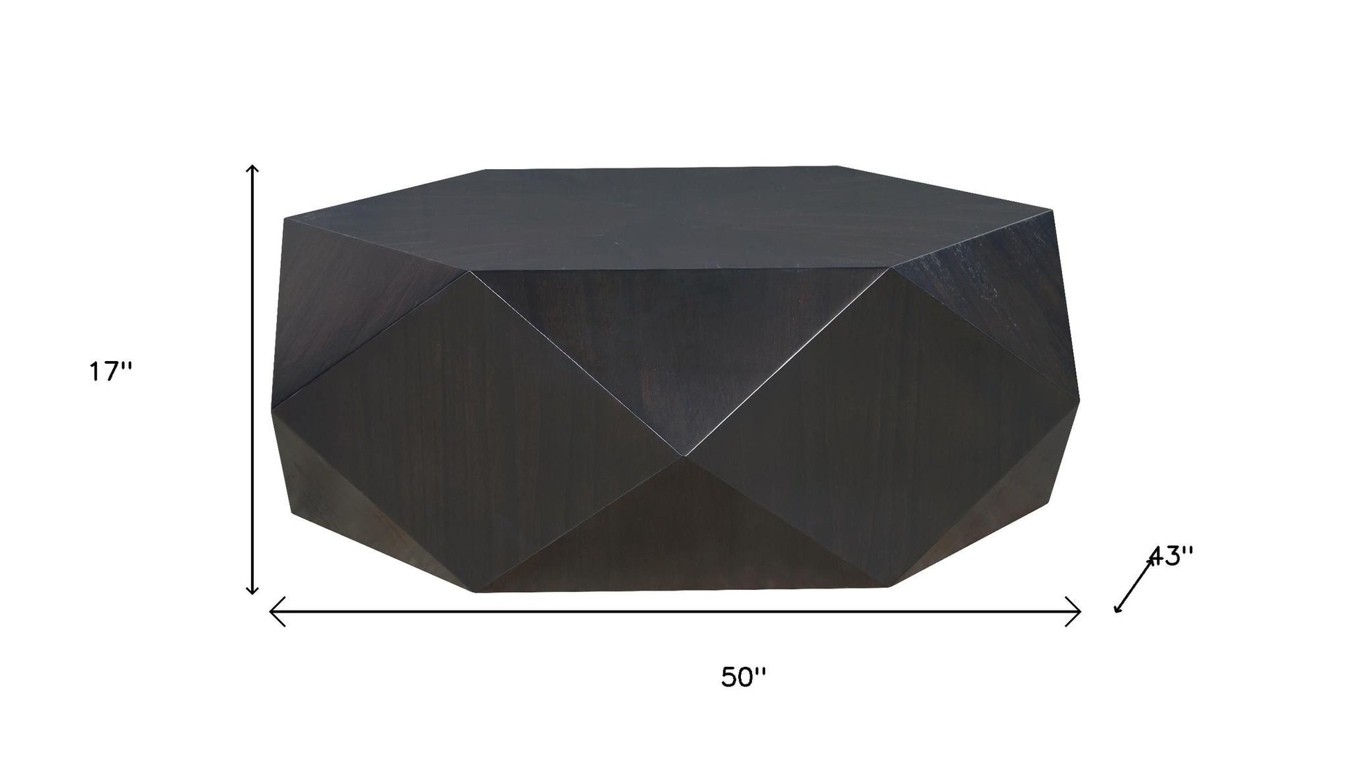 Black Wood Hexagon Block Coffee Table image 5
