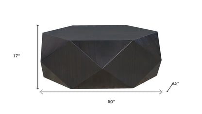 Black Wood Hexagon Block Coffee Table image 5
