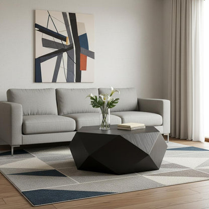Black Wood Hexagon Block Coffee Table image 1