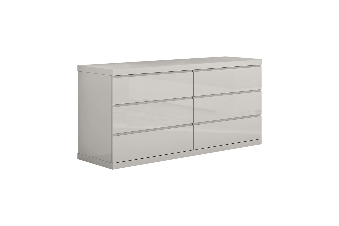Gray Wood Six Drawer Double Dresser image 3