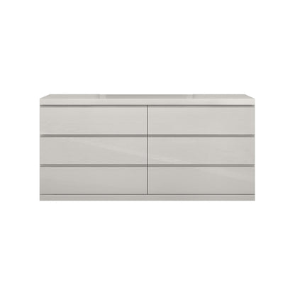 Gray Wood Six Drawer Double Dresser image 2
