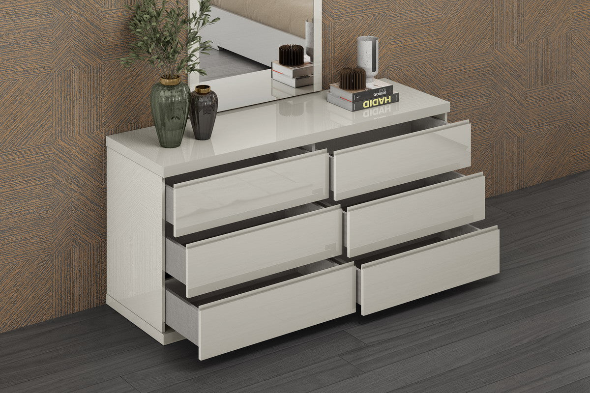Gray Wood Six Drawer Double Dresser image 7