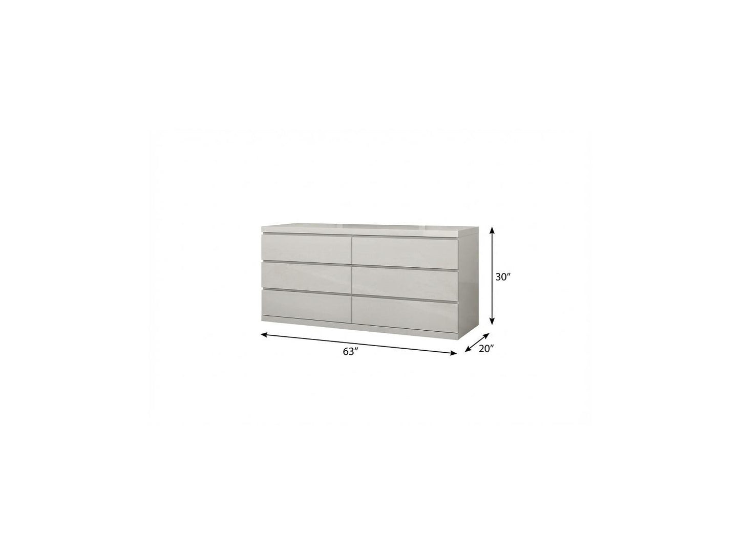 Gray Wood Six Drawer Double Dresser image 8