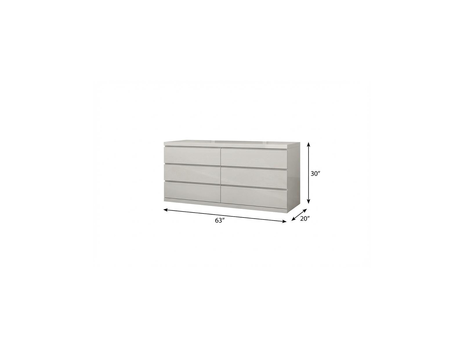 Gray Wood Six Drawer Double Dresser image 8