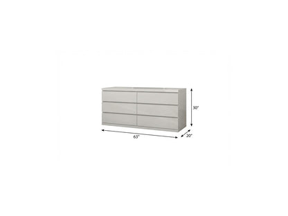 Gray Wood Six Drawer Double Dresser image 8