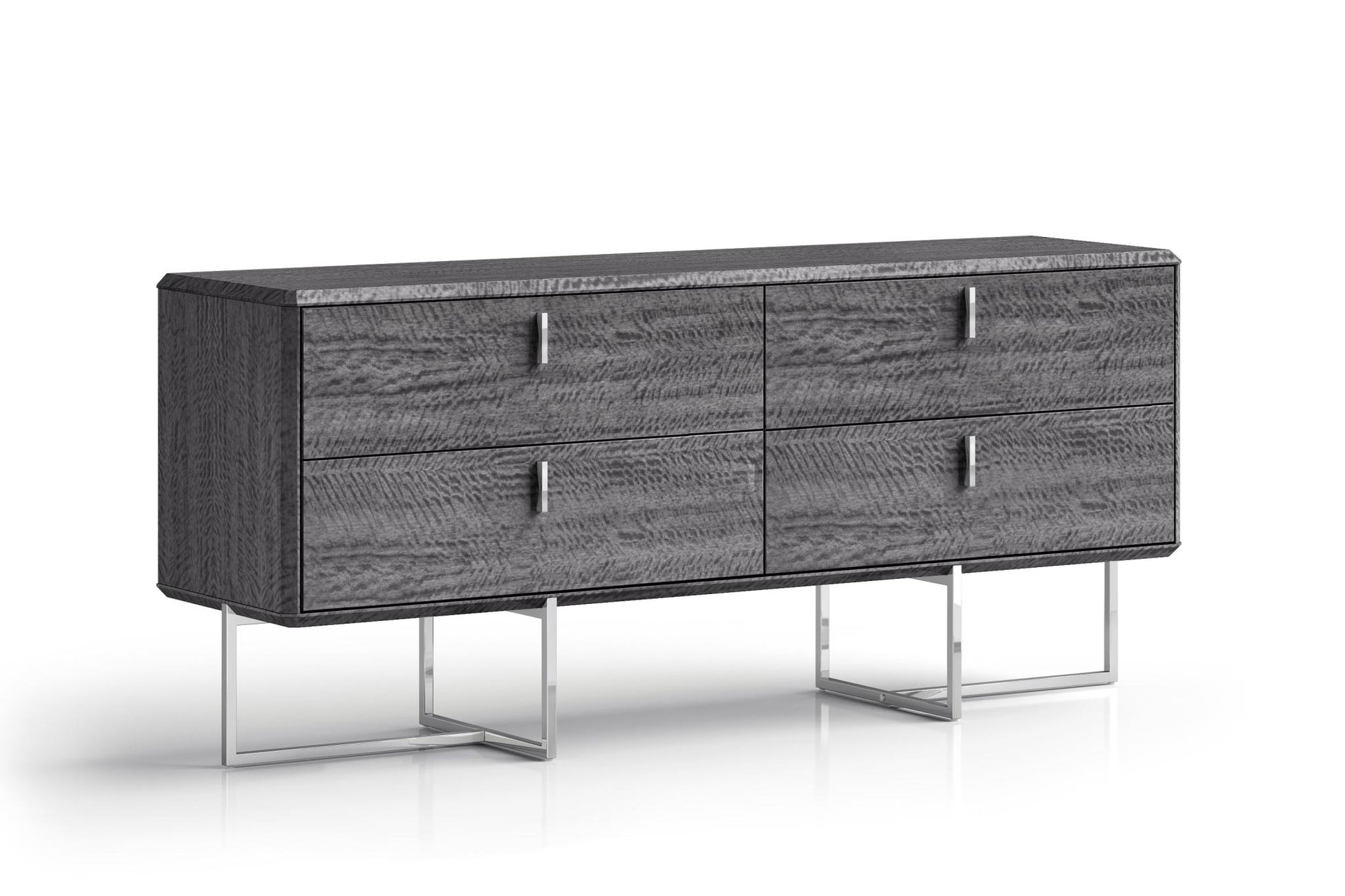 Gray Wood Four Drawer Double Dresser image 2