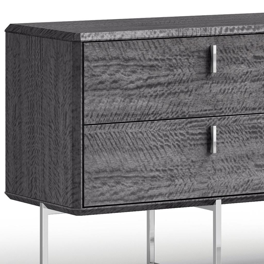 Gray Wood Four Drawer Double Dresser image 4