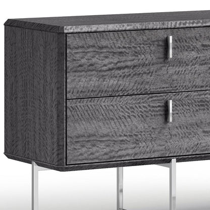 Gray Wood Four Drawer Double Dresser image 4