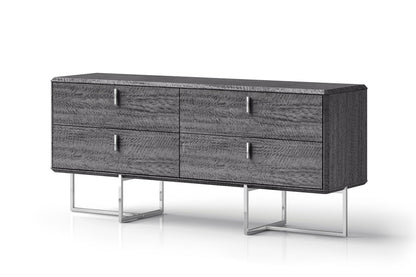 Gray Wood Four Drawer Double Dresser image 3