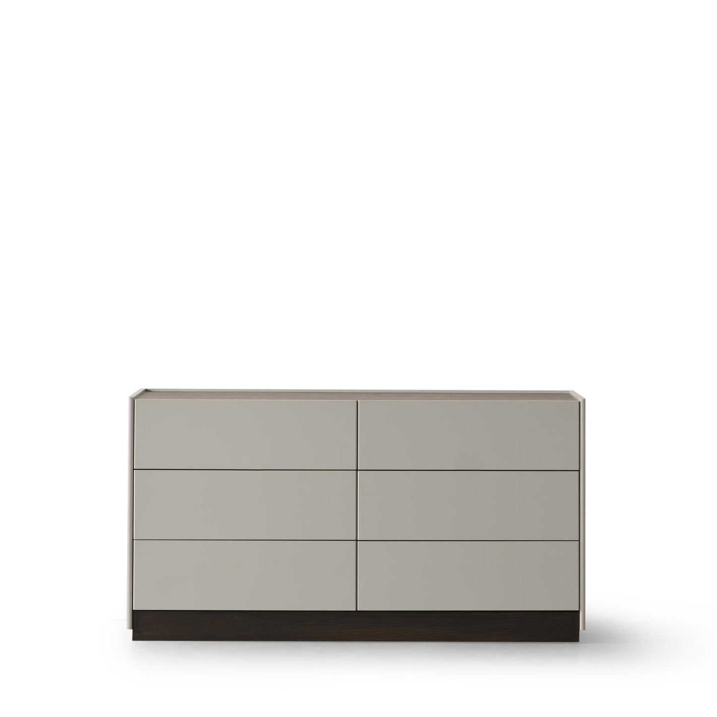 Light Gray And Walnut Wood Six Drawer Double Dresser image 2