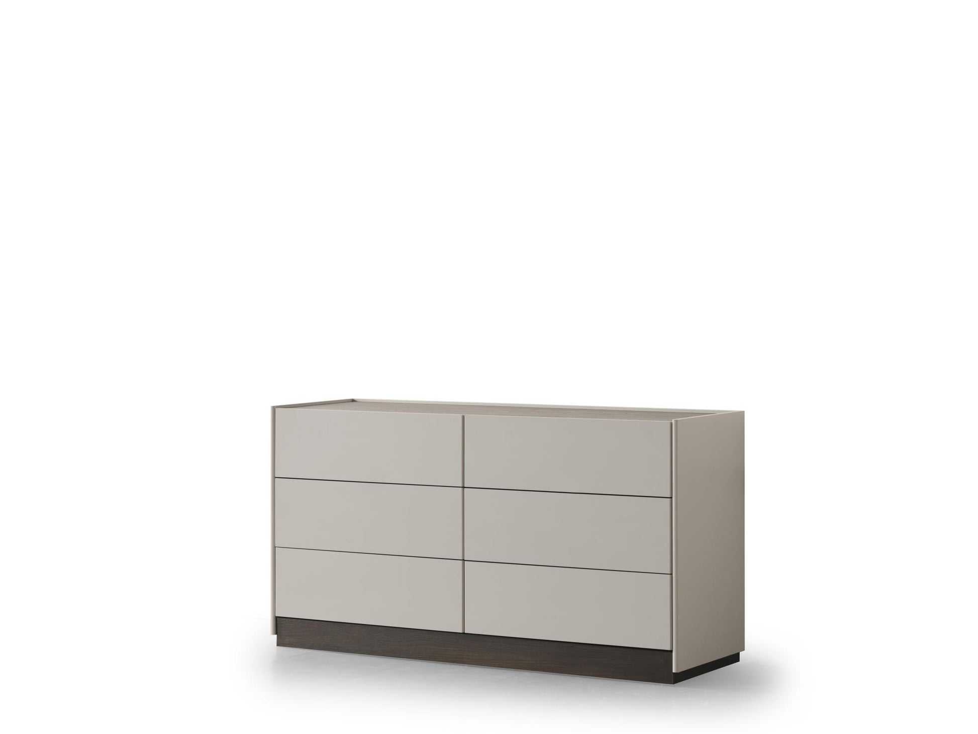Light Gray And Walnut Wood Six Drawer Double Dresser image 3