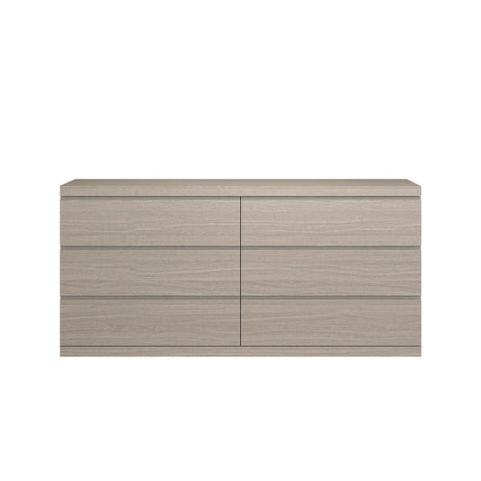 Oak Wood Six Drawer Double Dresser image 3