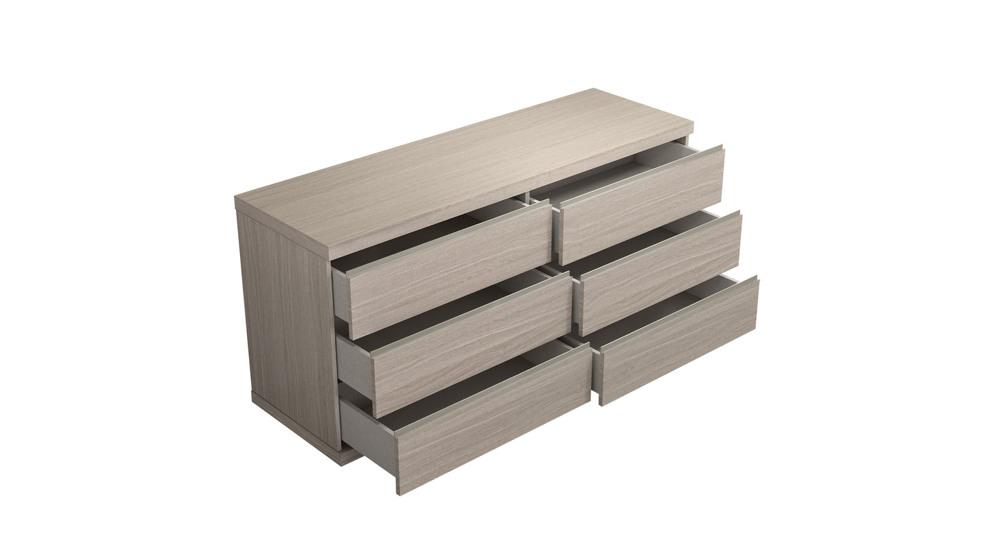 Oak Wood Six Drawer Double Dresser image 4