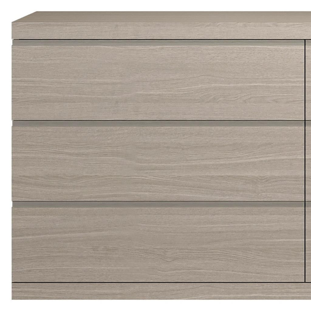 Oak Wood Six Drawer Double Dresser image 5