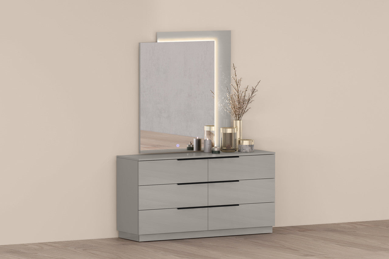 Gray Wood Six Drawer Double Dresser image 5