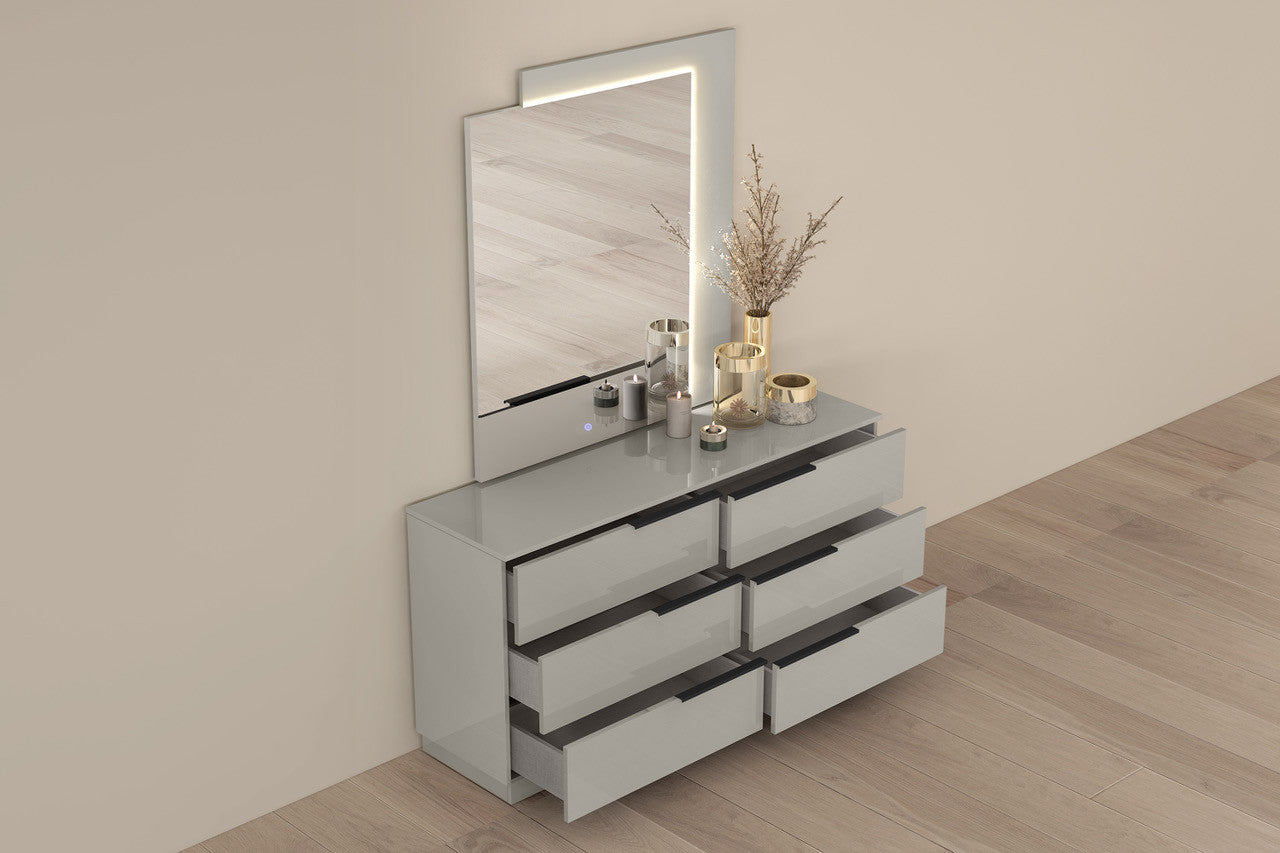 Gray Wood Six Drawer Double Dresser image 6