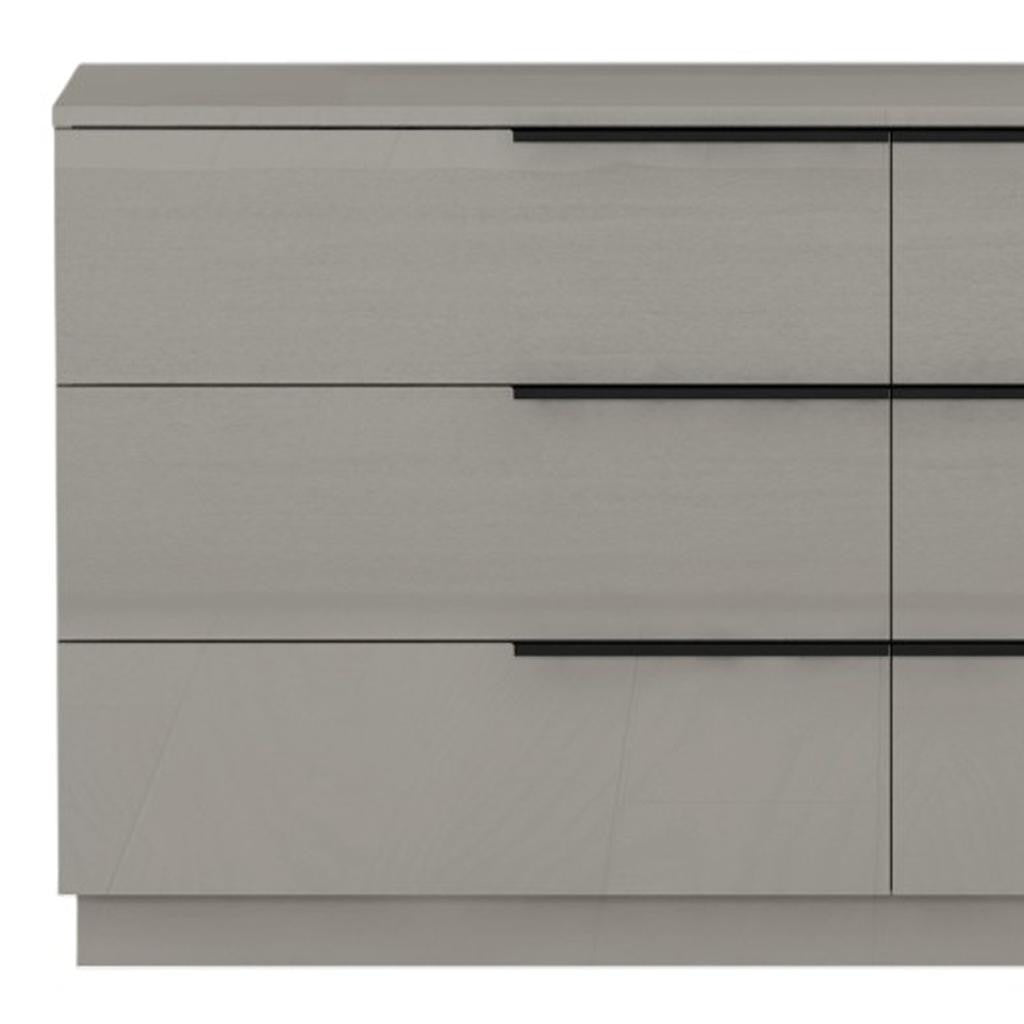 Gray Wood Six Drawer Double Dresser image 4