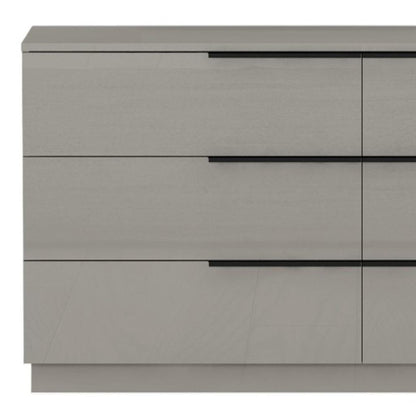Gray Wood Six Drawer Double Dresser image 4