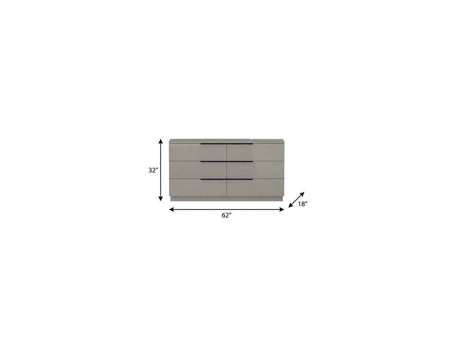 Gray Wood Six Drawer Double Dresser image 8
