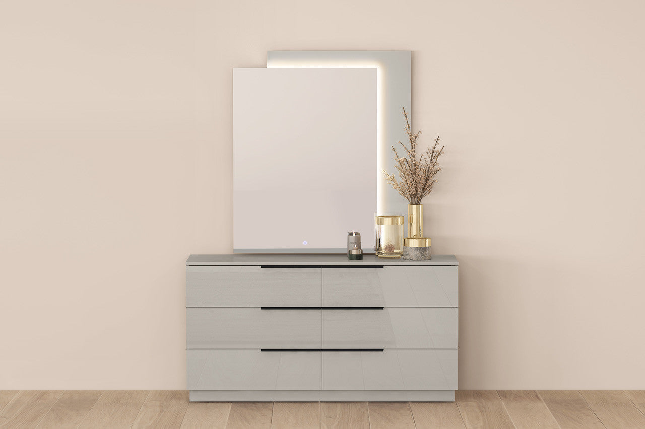 Gray Wood Six Drawer Double Dresser image 7