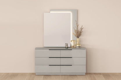 Gray Wood Six Drawer Double Dresser image 7
