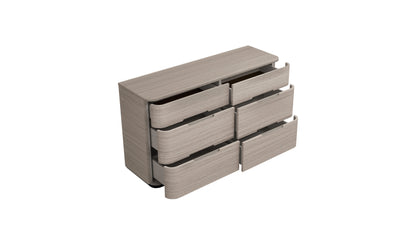 Oak Wood Six Drawer Double Dresser image 4