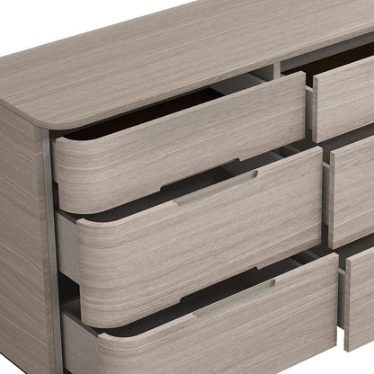 Oak Wood Six Drawer Double Dresser image 5