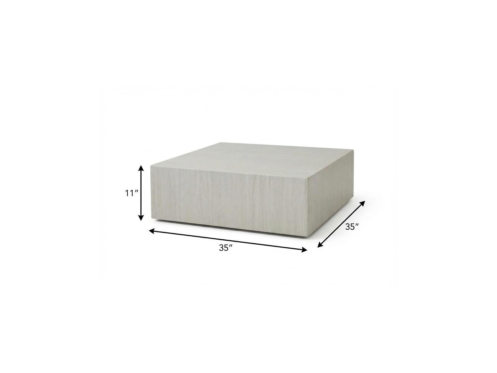 Beige Stone Square Block Coffee Table image 6