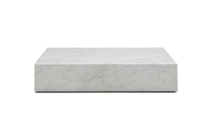 White Genuine Marble Block Coffee Table image 2