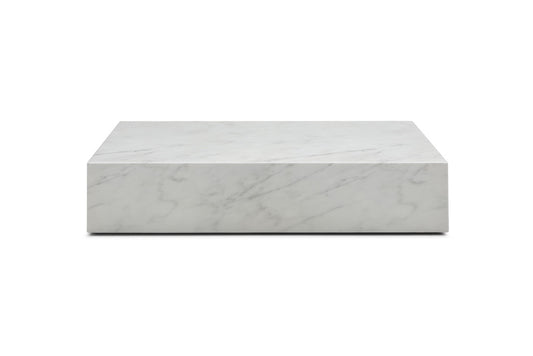 White Genuine Marble Block Coffee Table image 2