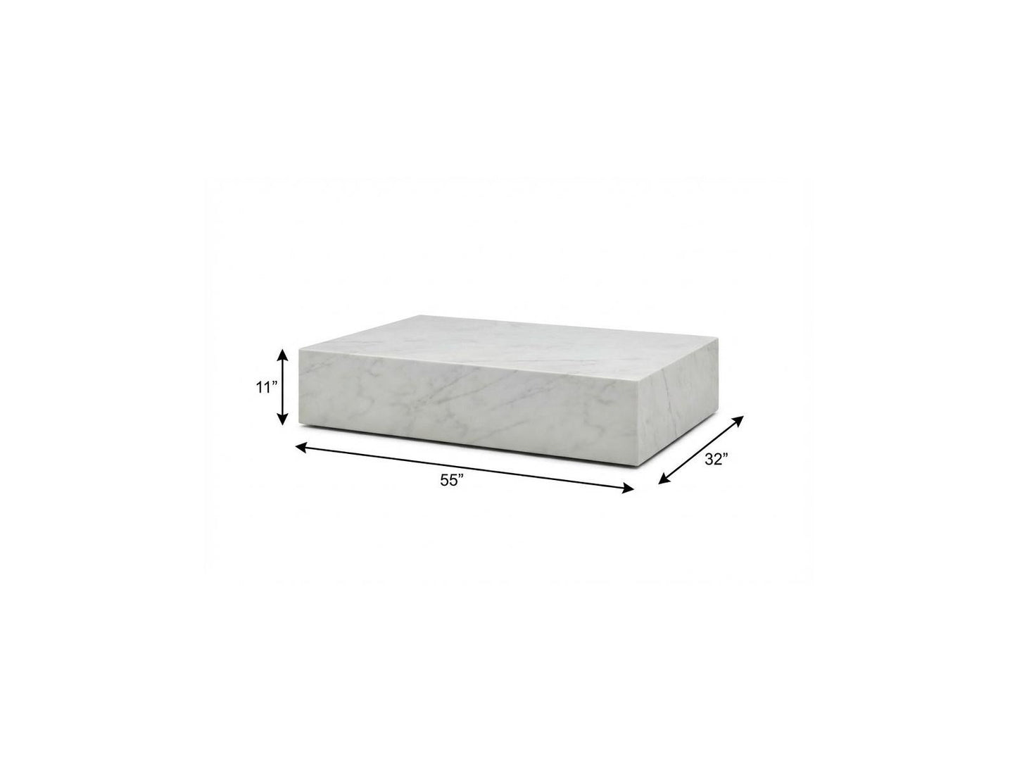 White Genuine Marble Block Coffee Table image 6