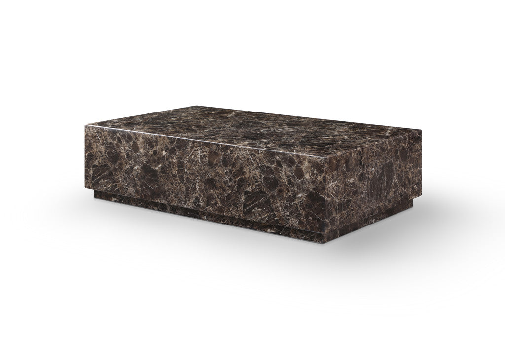 Brown Genuine Marble Block Coffee Table image 2