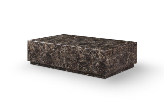 Brown Genuine Marble Block Coffee Table image 2