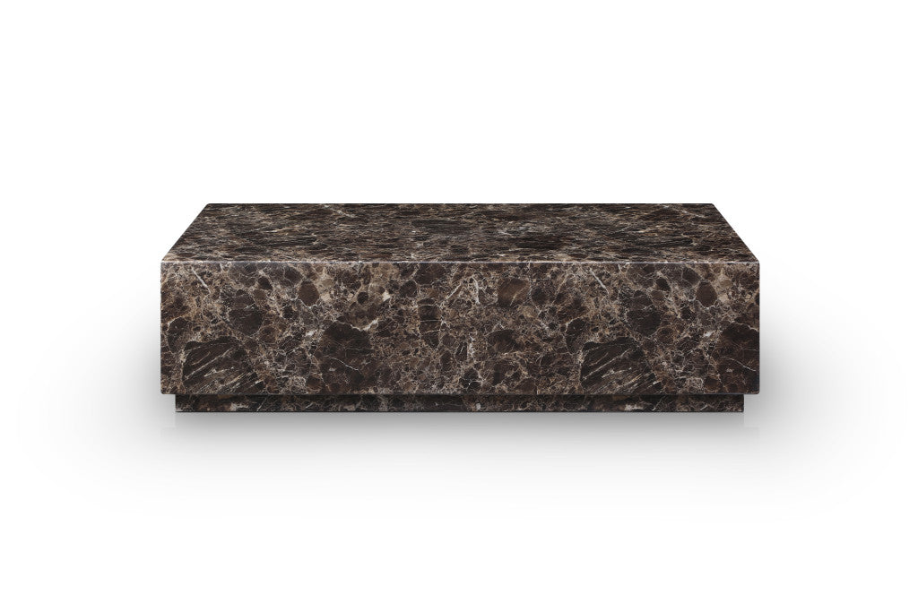 Brown Genuine Marble Block Coffee Table image 4