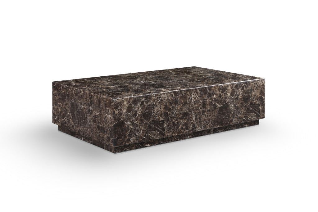 Brown Genuine Marble Block Coffee Table image 3