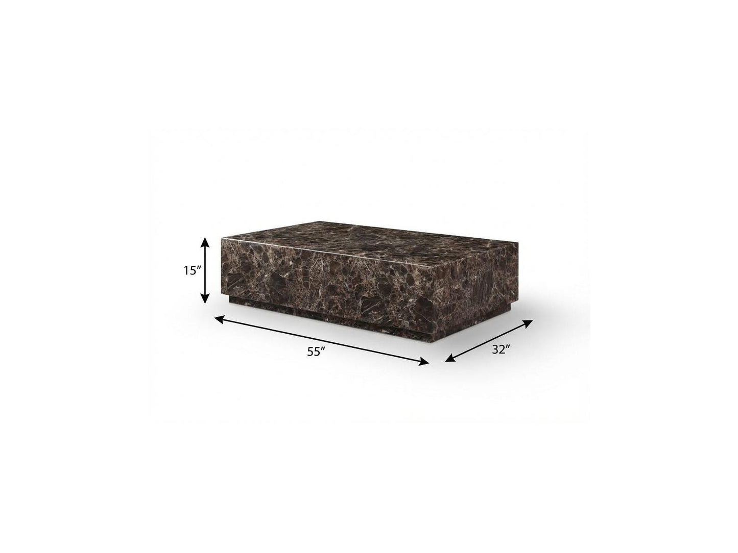 Brown Genuine Marble Block Coffee Table image 5