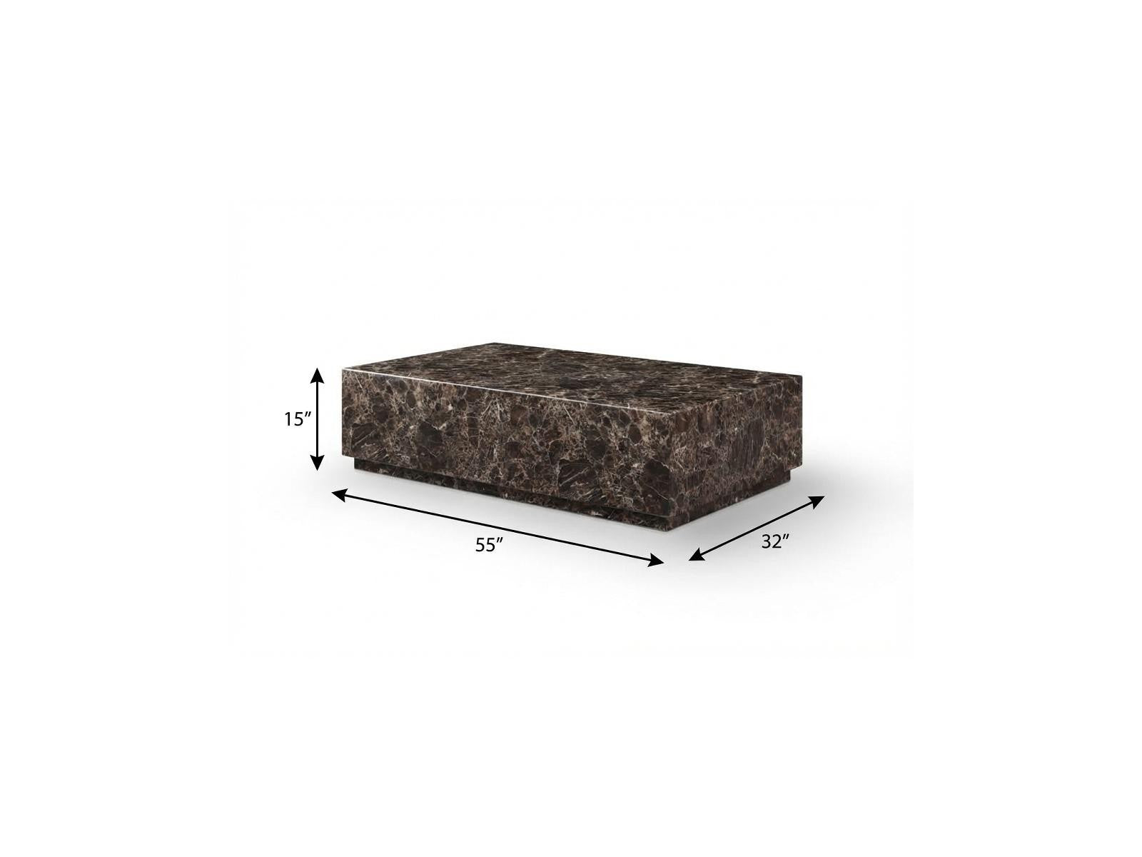 Brown Genuine Marble Block Coffee Table image 5
