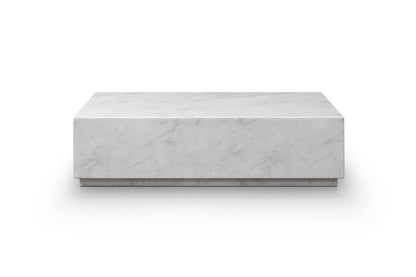 White Genuine Marble Block Coffee Table image 3